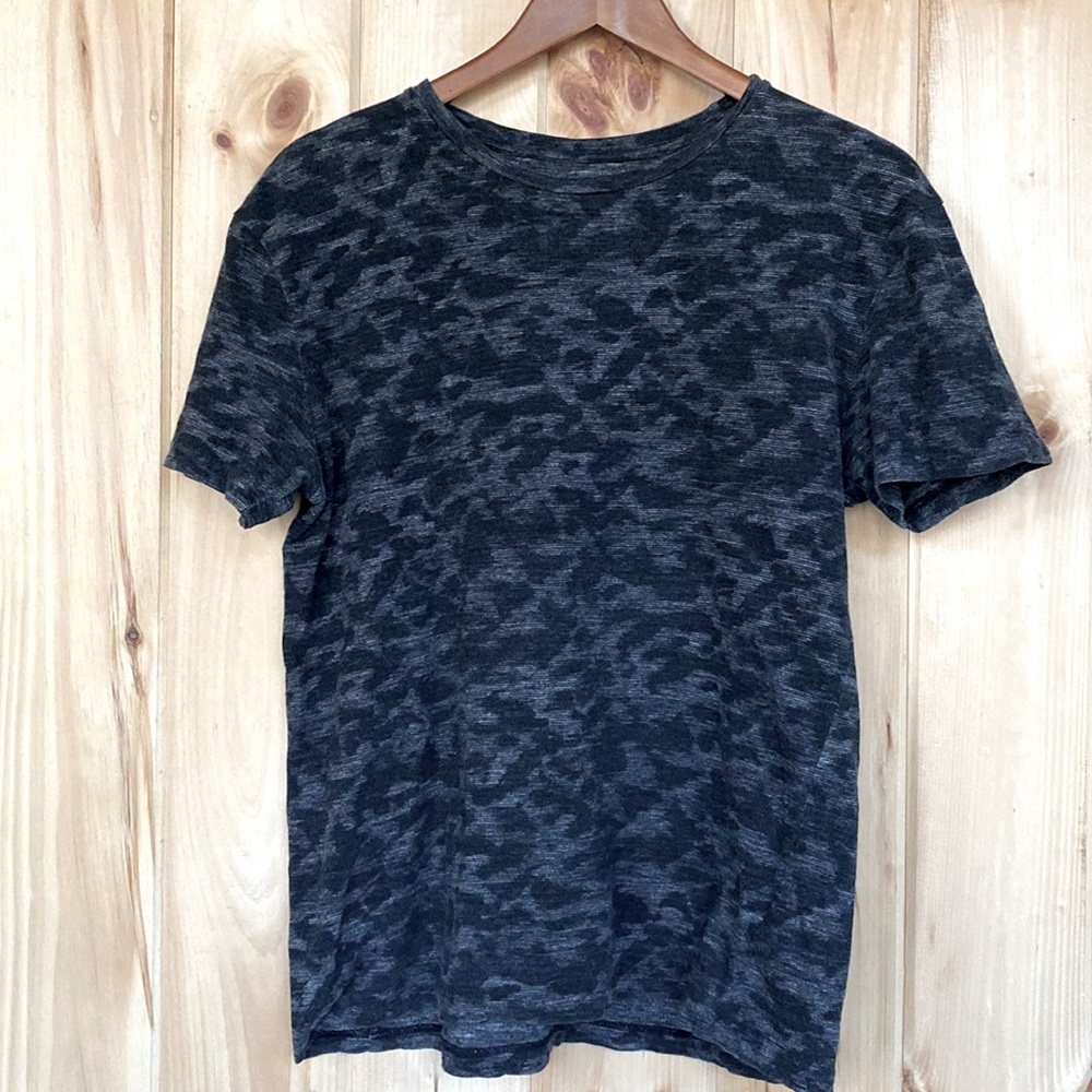 All Saints black tonal print tee. S
